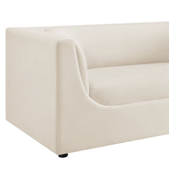 Hilda Alabaster 67" Curved Back Performance Velvet Loveseat - Ornate Home