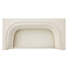 Hilda Alabaster 67" Curved Back Performance Velvet Loveseat - Ornate Home