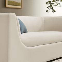 Hilda Alabaster 67" Curved Back Performance Velvet Loveseat - Ornate Home