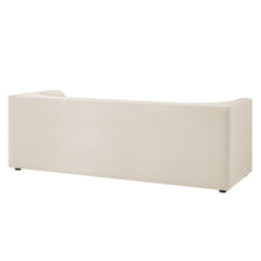 Hilda Alabaster 86" Curved Back Performance Velvet Sofa - Ornate Home