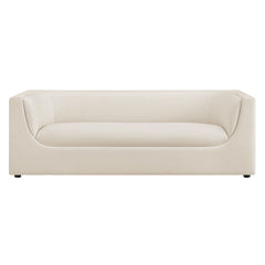 Hilda Alabaster 86" Curved Back Performance Velvet Sofa - Ornate Home