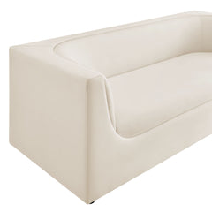 Hilda Alabaster 86" Curved Back Performance Velvet Sofa - Ornate Home