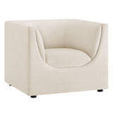 Hilda Alabaster Curved Back Performance Velvet Armchair - Ornate Home