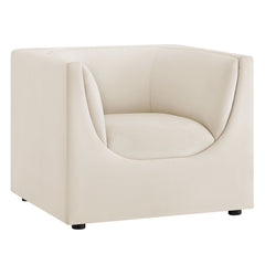Hilda Alabaster Curved Back Performance Velvet Armchair - Ornate Home