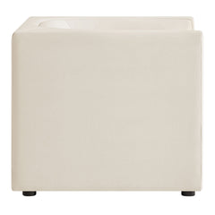 Hilda Alabaster Curved Back Performance Velvet Armchair - Ornate Home