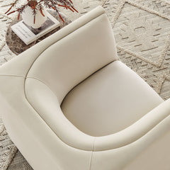 Hilda Alabaster Curved Back Performance Velvet Armchair - Ornate Home