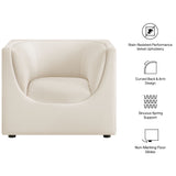 Hilda Alabaster Curved Back Performance Velvet Armchair - Ornate Home