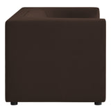 Hilda Chocolate Brown 67" Curved Back Performance Velvet Loveseat - Ornate Home