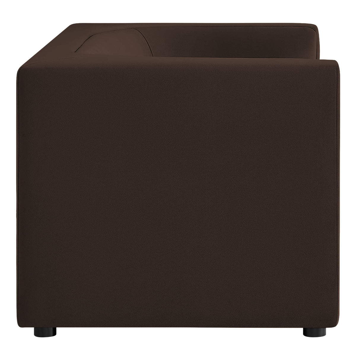 Hilda Chocolate Brown 67" Curved Back Performance Velvet Loveseat - Ornate Home