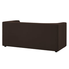 Hilda Chocolate Brown 67" Curved Back Performance Velvet Loveseat - Ornate Home