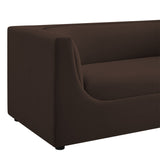 Hilda Chocolate Brown 67" Curved Back Performance Velvet Loveseat - Ornate Home