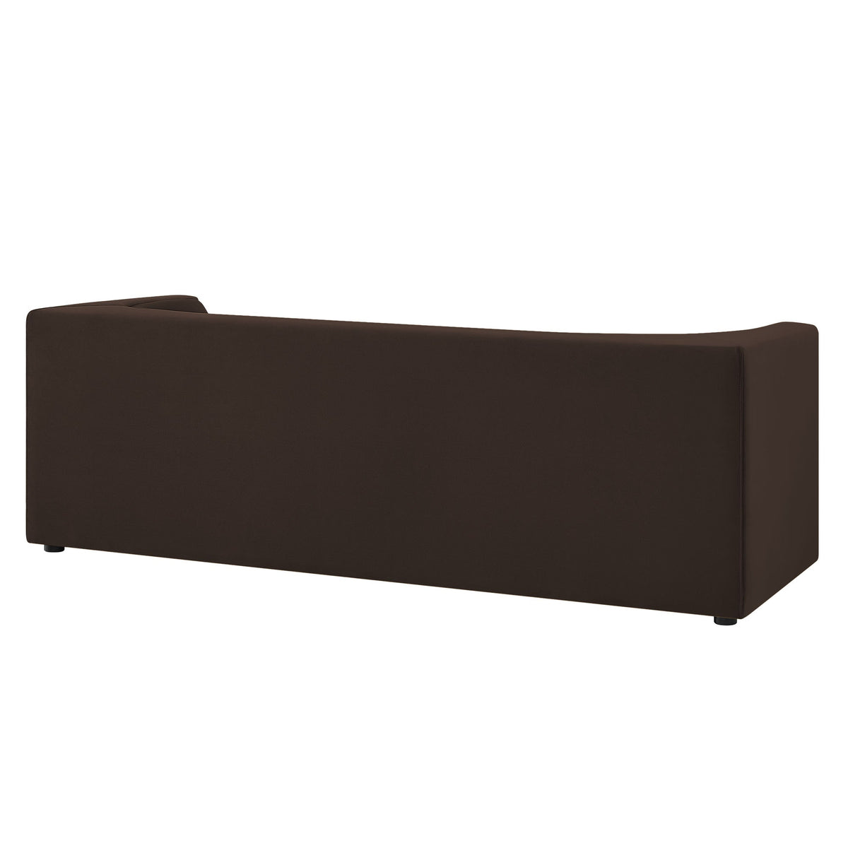Hilda Chocolate Brown 86" Curved Back Performance Velvet Sofa - Ornate Home