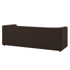 Hilda Chocolate Brown 86" Curved Back Performance Velvet Sofa - Ornate Home