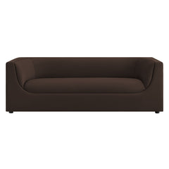 Hilda Chocolate Brown 86" Curved Back Performance Velvet Sofa - Ornate Home