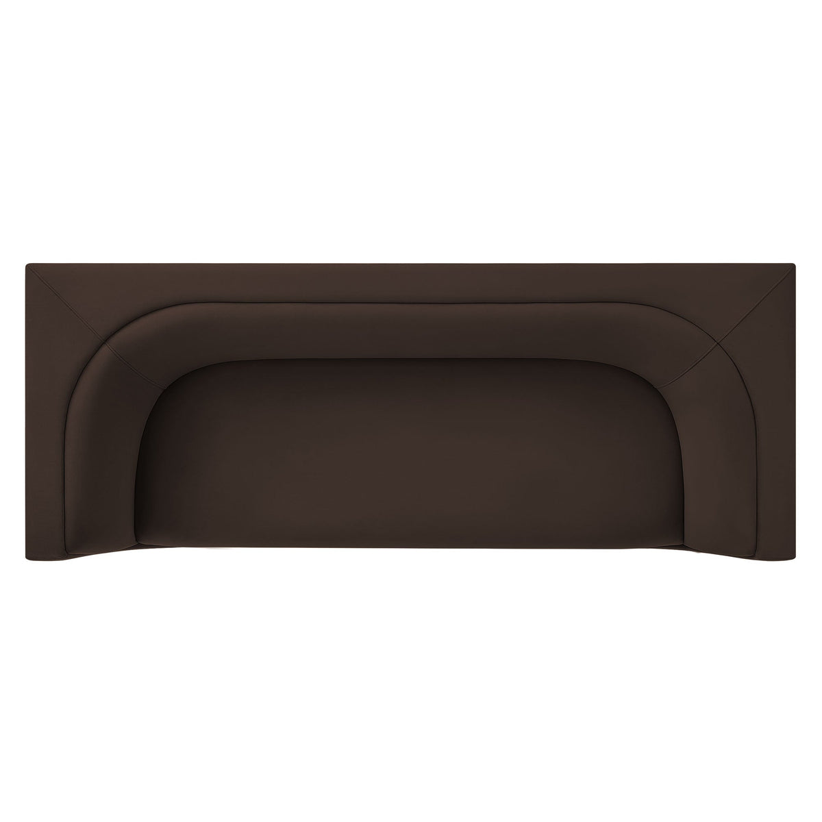 Hilda Chocolate Brown 86" Curved Back Performance Velvet Sofa - Ornate Home