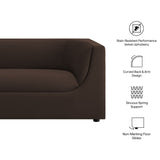 Hilda Chocolate Brown 86" Curved Back Performance Velvet Sofa - Ornate Home