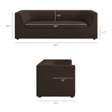 Hilda Chocolate Brown 86" Curved Back Performance Velvet Sofa - Ornate Home