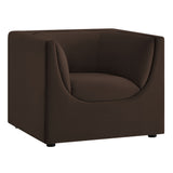 Hilda Chocolate Brown Curved Back Performance Velvet Armchair - Ornate Home