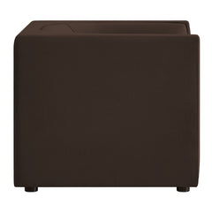 Hilda Chocolate Brown Curved Back Performance Velvet Armchair - Ornate Home