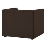 Hilda Chocolate Brown Curved Back Performance Velvet Armchair - Ornate Home