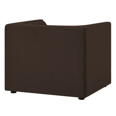 Hilda Chocolate Brown Curved Back Performance Velvet Armchair - Ornate Home