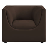 Hilda Chocolate Brown Curved Back Performance Velvet Armchair - Ornate Home
