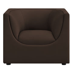 Hilda Chocolate Brown Curved Back Performance Velvet Armchair - Ornate Home