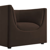 Hilda Chocolate Brown Curved Back Performance Velvet Armchair - Ornate Home