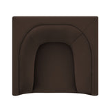Hilda Chocolate Brown Curved Back Performance Velvet Armchair - Ornate Home