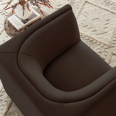 Hilda Chocolate Brown Curved Back Performance Velvet Armchair - Ornate Home