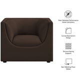 Hilda Chocolate Brown Curved Back Performance Velvet Armchair - Ornate Home