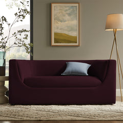 Hilda Mulberry 67" Curved Back Performance Velvet Loveseat - Ornate Home