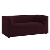 Hilda Mulberry 67" Curved Back Performance Velvet Loveseat - Ornate Home