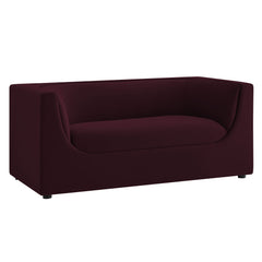 Hilda Mulberry 67" Curved Back Performance Velvet Loveseat - Ornate Home