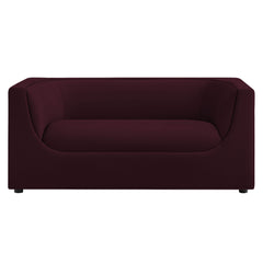 Hilda Mulberry 67" Curved Back Performance Velvet Loveseat - Ornate Home