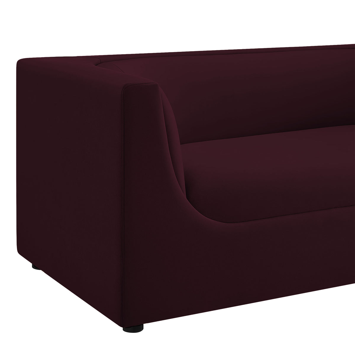 Hilda Mulberry 67" Curved Back Performance Velvet Loveseat - Ornate Home