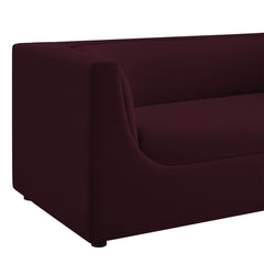 Hilda Mulberry 67" Curved Back Performance Velvet Loveseat - Ornate Home