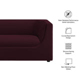 Hilda Mulberry 67" Curved Back Performance Velvet Loveseat - Ornate Home