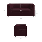Hilda Mulberry 67" Curved Back Performance Velvet Loveseat - Ornate Home