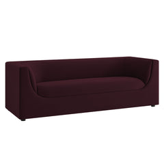 Hilda Mulberry 86" Curved Back Performance Velvet Sofa - Ornate Home