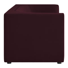Hilda Mulberry 86" Curved Back Performance Velvet Sofa - Ornate Home