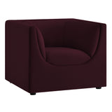 Hilda Mulberry Curved Back Performance Velvet Armchair - Ornate Home