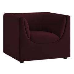 Hilda Mulberry Curved Back Performance Velvet Armchair - Ornate Home