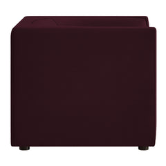 Hilda Mulberry Curved Back Performance Velvet Armchair - Ornate Home