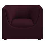 Hilda Mulberry Curved Back Performance Velvet Armchair - Ornate Home
