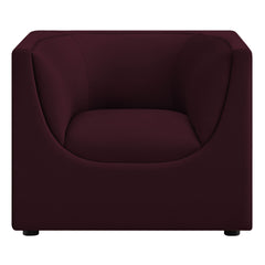 Hilda Mulberry Curved Back Performance Velvet Armchair - Ornate Home