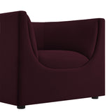 Hilda Mulberry Curved Back Performance Velvet Armchair - Ornate Home