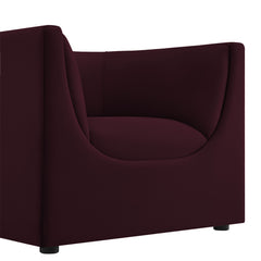Hilda Mulberry Curved Back Performance Velvet Armchair - Ornate Home