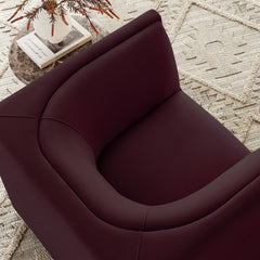 Hilda Mulberry Curved Back Performance Velvet Armchair - Ornate Home