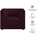 Hilda Mulberry Curved Back Performance Velvet Armchair - Ornate Home